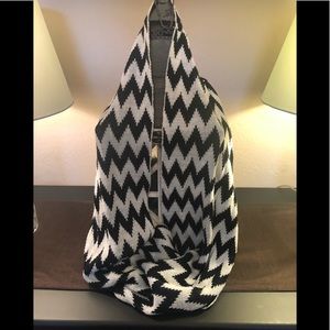 Chevron Black and White Infinity Scarf